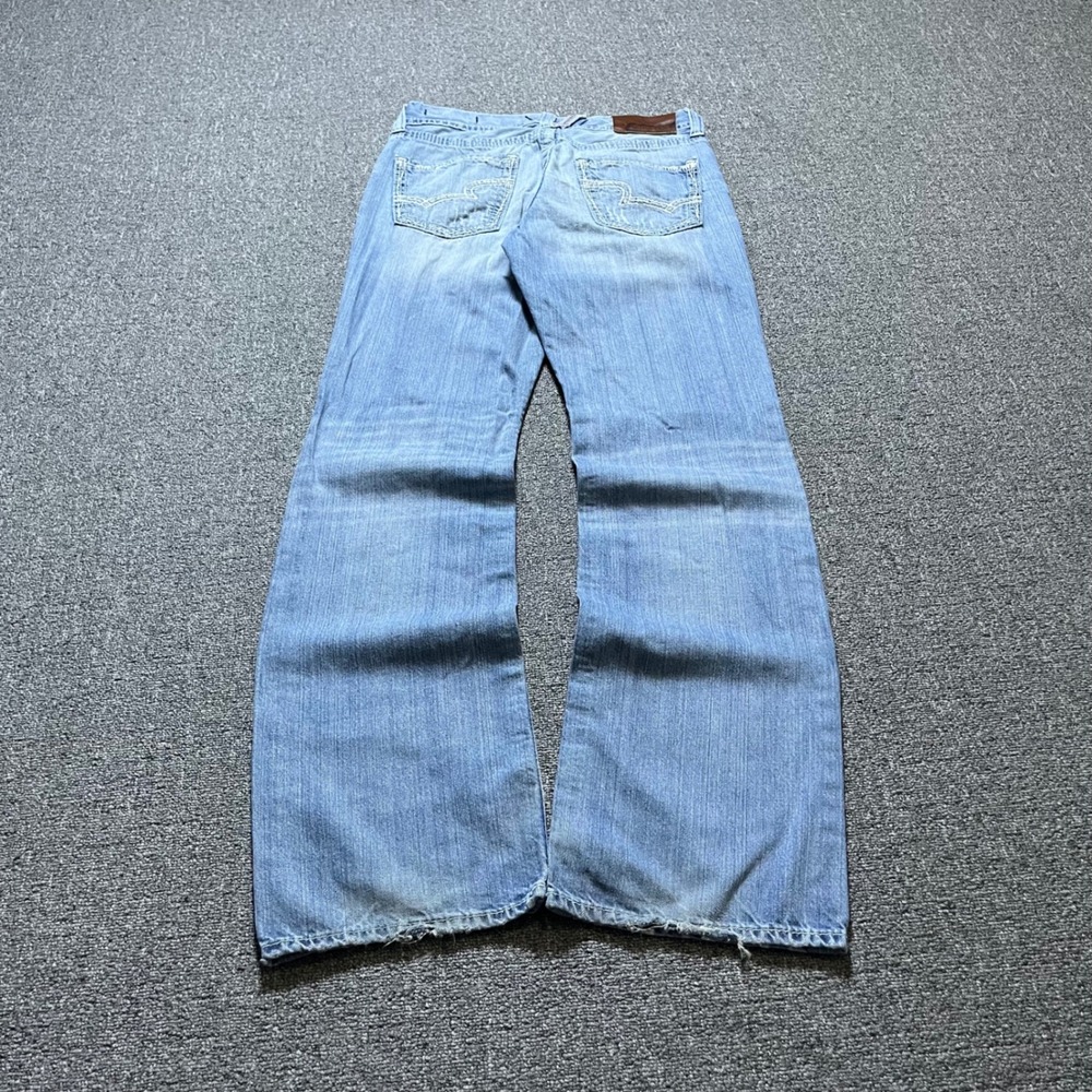Big Star Pioneer Bootcut Jeans 31L Light Wash Y2K Skater Contrast Stitching